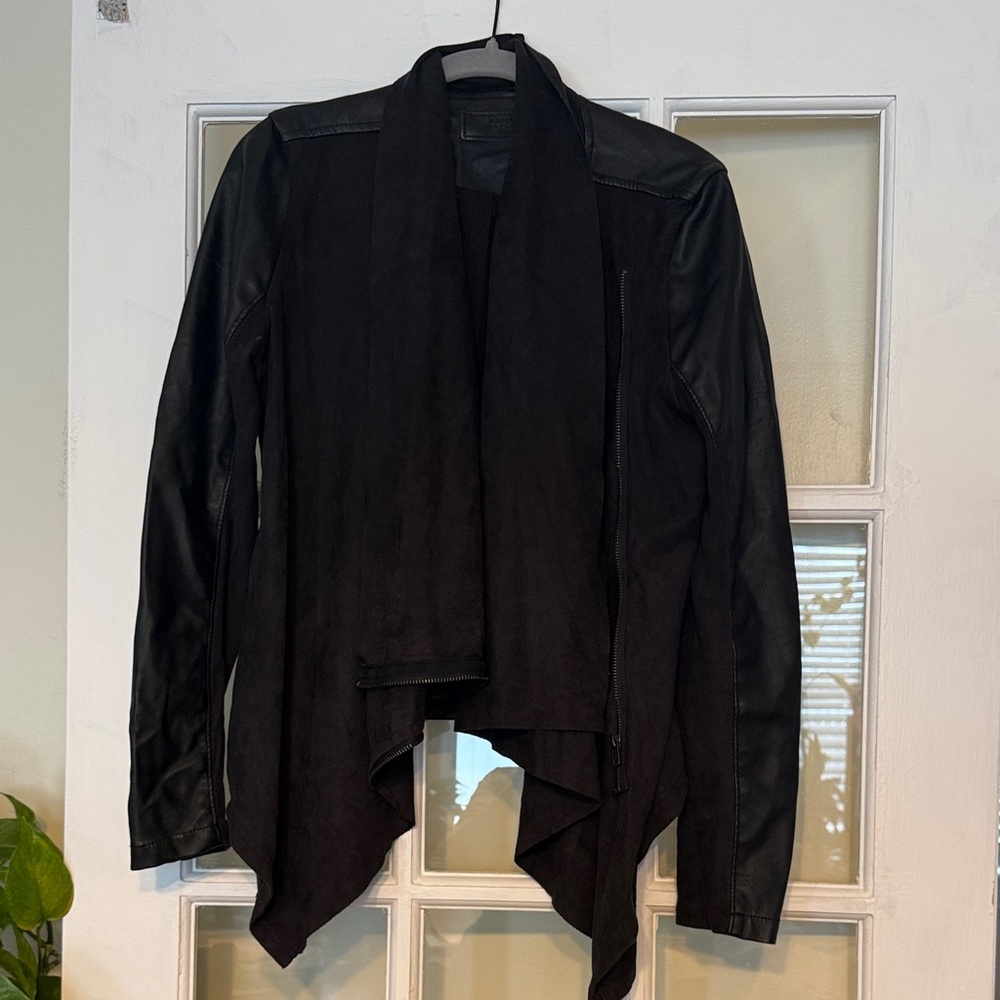 Blank NYC Black Leather Waterfall Jacket